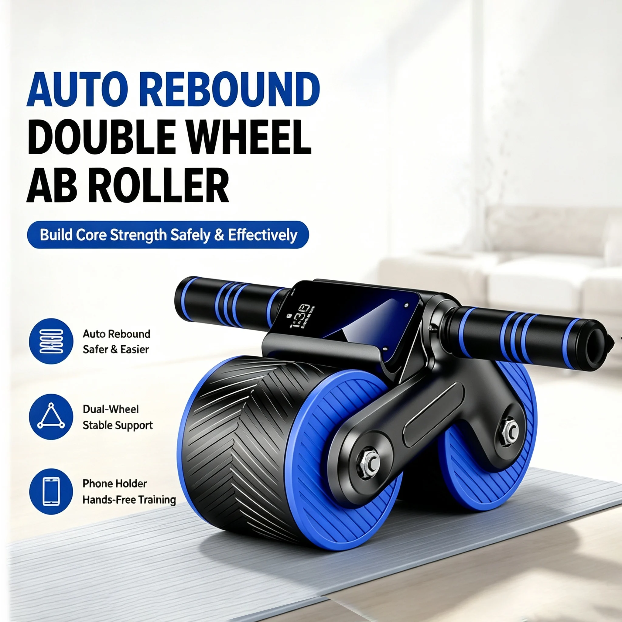 Ab Roller Wheel - Alat Latihan Otot Perut Roda Ganda