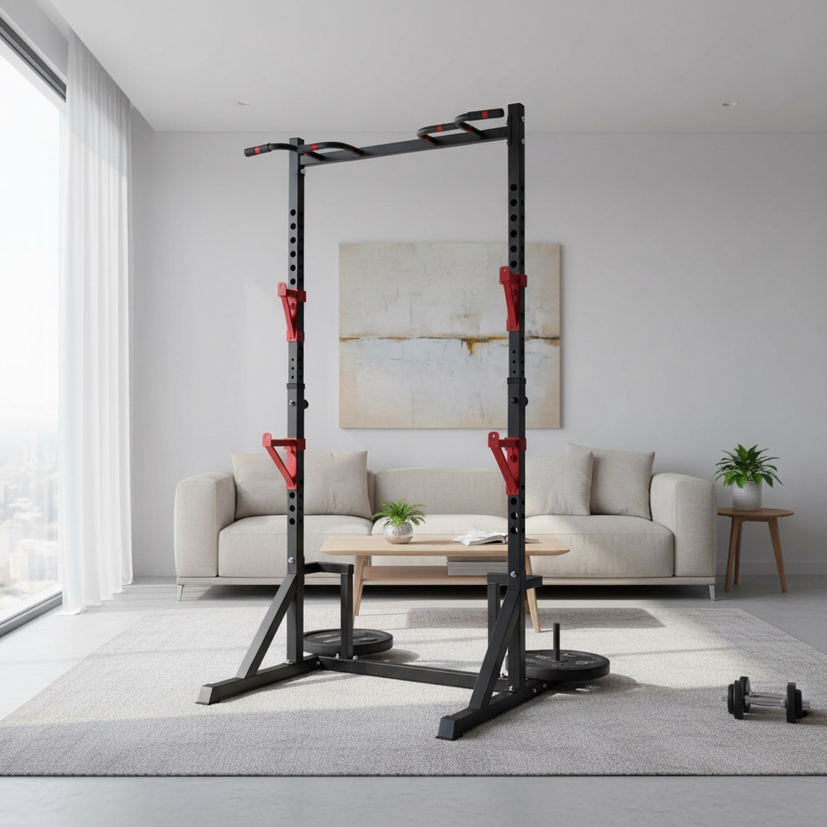 Rak Power yang Dapat Disesuaik - Home Gym Power Rack ulasan dan harga